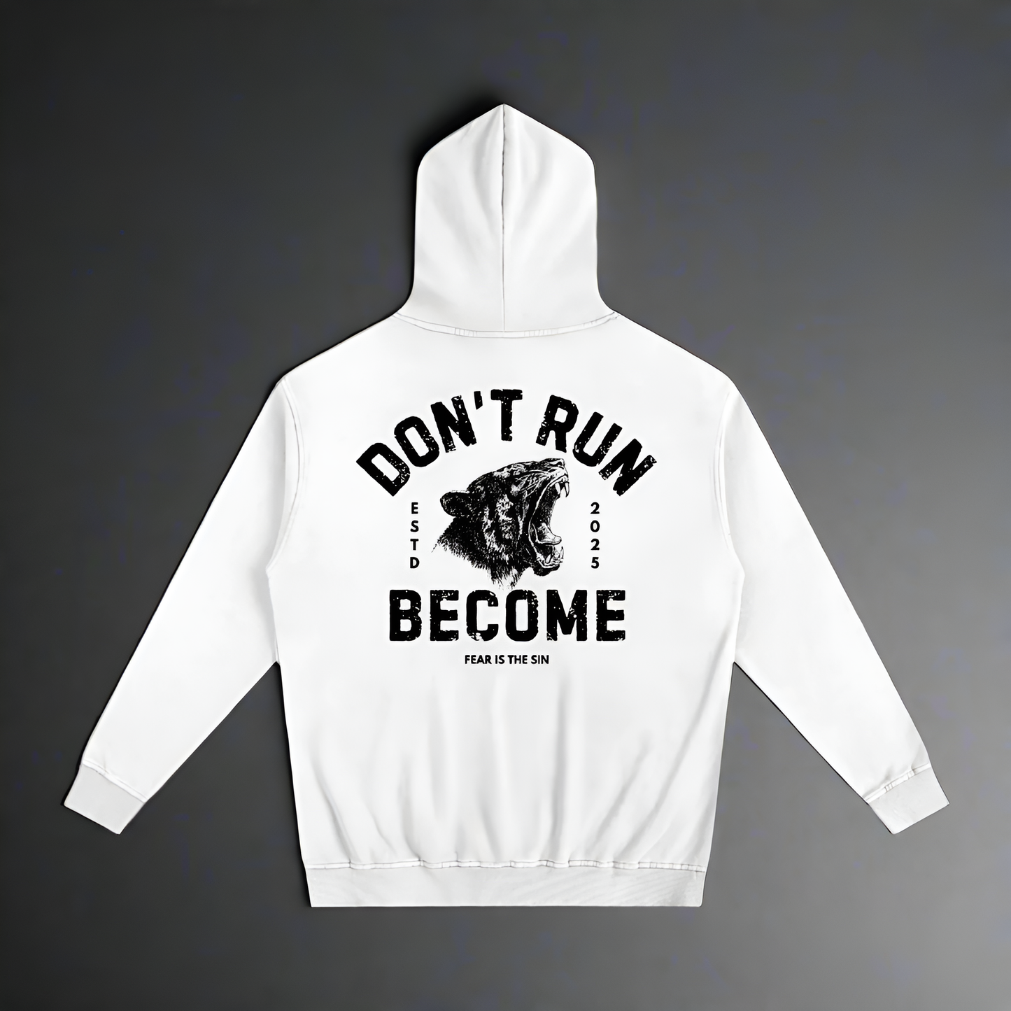 OVERSIZED "DON'T RUN. BECOME." ESSENTIAL TIGER HOODIE